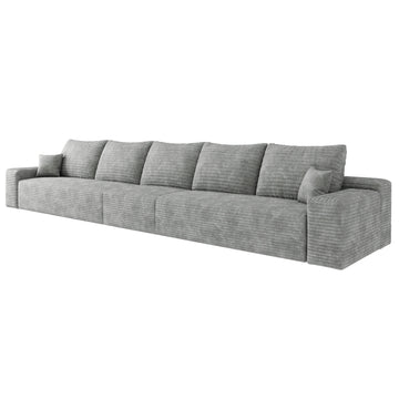 Gray 5 Seat Foam Sectional Sofa 168.0-in L x 39.4-in W x 37.8-in H