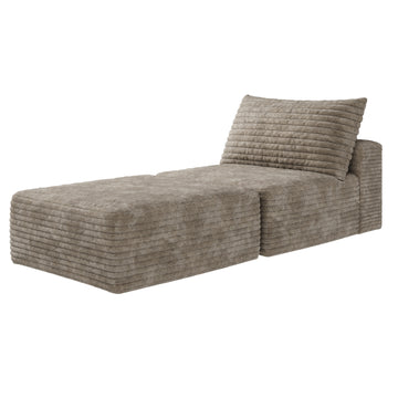 Camel Modular 2 Seat Foam Chaise Lounge 66.9-in L x 37.4-in W x 37.8-in H