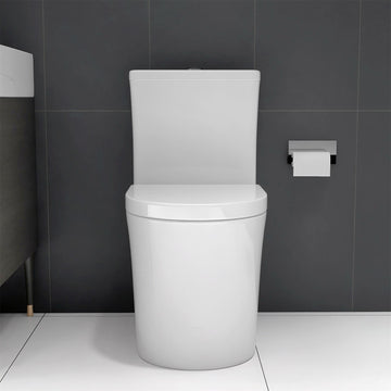Small Compact One Piece Dual Flush Toilet 23 inch Short Depth White for Tiny Bathroom