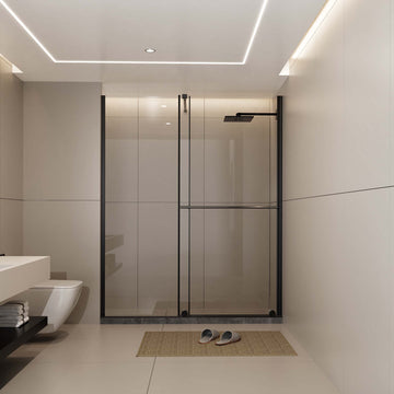 60" x 72" Adjustable Sliding Shower Door with 1/4" Tempered Glass