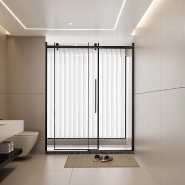 60" x 72" Adjustable Sliding Shower Door with 1/4" Tempered Glass