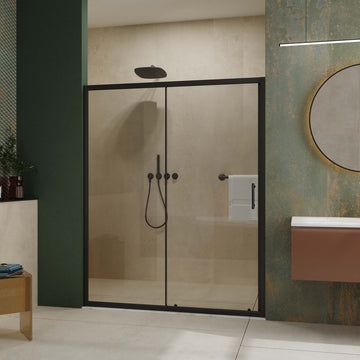 60" x 72" Adjustable Sliding Shower Door with Tempered Safety Glass