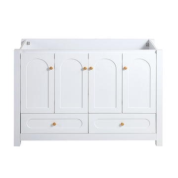 48" White Bathroom Vanity   Abundant Storage Cabinet -4 Soft close doors and 2 drawers (excluding the ceramic basin)