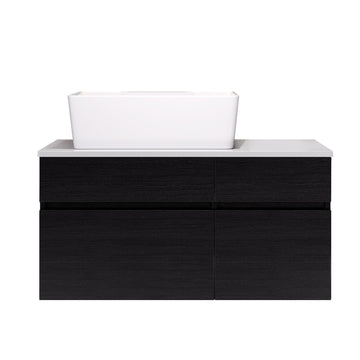 31.5 In Modern Single Bathroom Vanity with Ceramic Vessel Sink and Wide Storage Cabinet