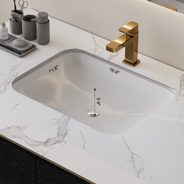 35.4In Modern Bathroom Vanity Undermount Sink Sintered Stone Top Solid Wood