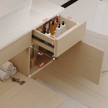 31.5 In Modern Single Bathroom Vanity with Ceramic Vessel Sink and Wide Storage Cabinet
