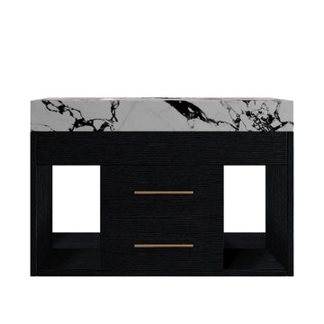 29.9" Modern Floating Bathroom Vanity with Sintered Stone Top Ceramic Undermount Sink Wall-Mounted for Small Bathrooms Apartment