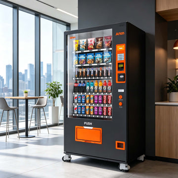 Commercial Combo Vending Machine 6 Shelves 378 Capacity Bill Coin Card Reader for Office University Hospital