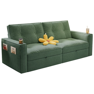 2-in-1 Multifunctional Convertible Sofa Bed, Steel Frame Sleeper Couch for Apartment Use Living