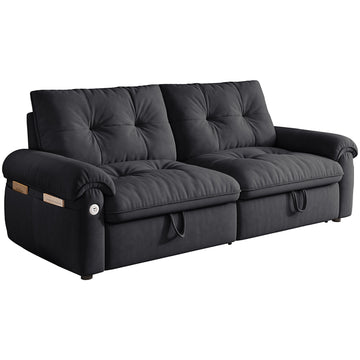 2-in-1 Multifunctional Convertible Sofa Bed with Easy Conversion Steel Frame for Apartment