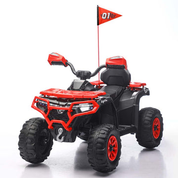 24V Kids ATV Ride On Car - LED Lights Bluetooth Music Parent Remote Decorative Flags (3-8)