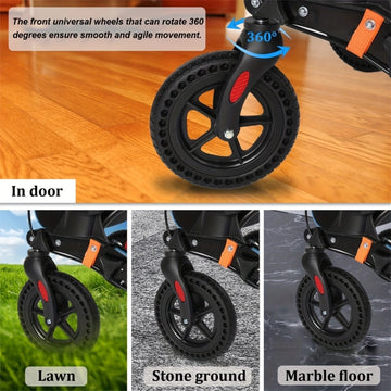 BLUE Rollator Walker for Seniors Lightweight Foldable with Seat 8 inch Rubber Wheels Handles