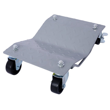 4Pack 6000lb Capacity Heavy Duty Wheel Dolly Gray with Brakes Anti Slip Tire Mover