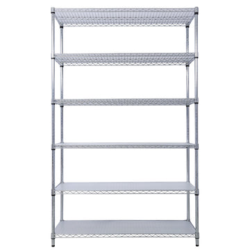 6 Tier Metal Shelf Wire Shelving Heavy Duty Adjustable Storage Rack with Wheels Shelf Liners 84H x 48L x 20D