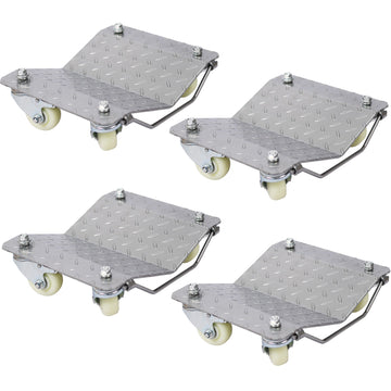 4Pack 6000lbs Capacity Heavy Duty Steel Vehicle Dollies Powder Coated with Swivel Casters