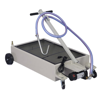 20-Gallon Low-Profile Gray Steel Oil Drain with Pump and Wheels