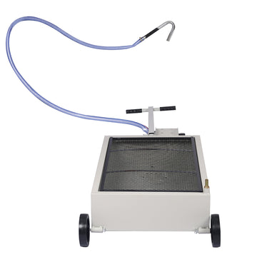 20-Gallon Low-Profile Gray Steel Oil Drain with Pump and Wheels