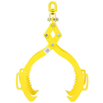 28 in. 4- Jaw Solid Steel Yellow Wood Log Lifting Clamp Grab