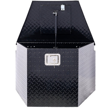 48x15x15 inches Black Aluminum Outdoor Tool Storage Box with Lock and Key