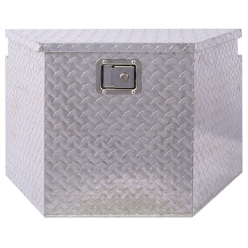 29x165x185 inches Silver Aluminum Outdoor Tool Storage Box with Lock and Key