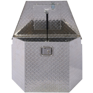 29x165x185 inches Silver Aluminum Outdoor Tool Storage Box with Lock and Key