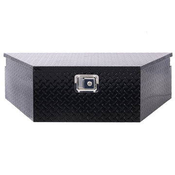 39x165x118 inches Black Aluminum Outdoor Tool Storage Box with Lock and Key