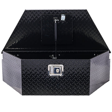 39x165x118 inches Black Aluminum Outdoor Tool Storage Box with Lock and Key