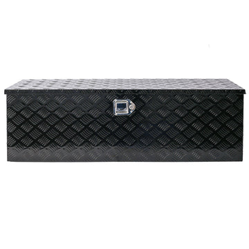 48x15x15 inches Black Aluminum Outdoor Tool Storage Box with Lock and Key