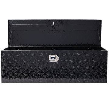 48x15x15 inches Black Aluminum Outdoor Tool Storage Box with Lock and Key