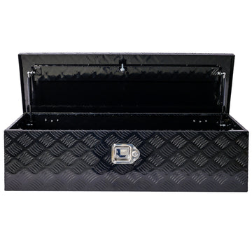 48x15x15 inches Black Aluminum Indoor Outdoor Tool Storage Box with Lock and Key
