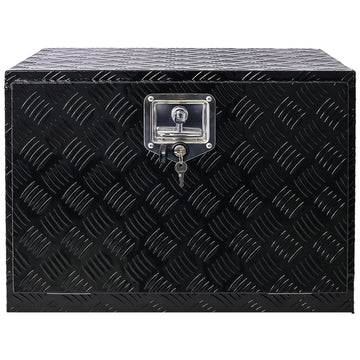 22x16x15 inches Black Aluminum Outdoor Tool Storage Box with Lock and Key