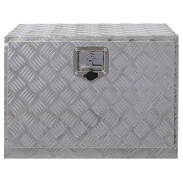 24x173x177 inches Silver Aluminum Outdoor Tool Storage Box with Lock and Key