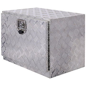 24x173x177 inches Silver Aluminum Outdoor Tool Storage Box with Lock and Key