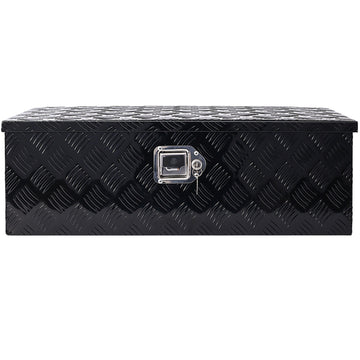 30x10x13 inches Black Aluminum Outdoor Tool Storage Box with Lock and Key