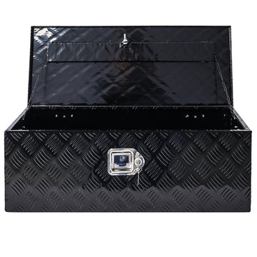 30x10x13 inches Black Aluminum Outdoor Tool Storage Box with Lock and Key
