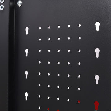 15 Inches 3 Tier Red Steel Rolling Utility Tool Cart With Pegboard For Garage