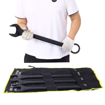 4 Piece SAE Combination Black Carbon Steel Wrench Set 2 1 8 to 2 1 2 Inches with Storage Bag