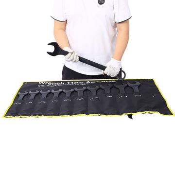 11 Piece SAE Combination Black Carbon Steel Wrench Set 1 5 16 to 2 Inches with Pouch