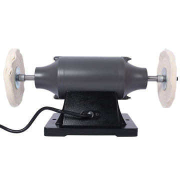 110V 6-Inch Electric Polisher Bench Buffer Grinder with 4PCs 80Ply Thick Buffing Wheels for Metal Jewelry Wood