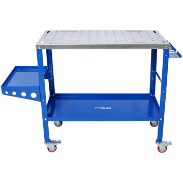 36x18 Inches Blue Steel Mobile Workbench Cabinet 1200lb Capacity With Braking Casters