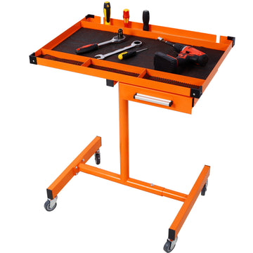 Adjustable Height Mobile Work Table 34 to 4775 Inches 220LB Capacity With Drawer