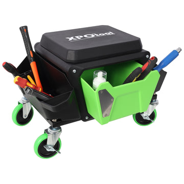330 Lbs Capacity Green Black Mechanics Creeper with Wheels Soft Rubber Cushion