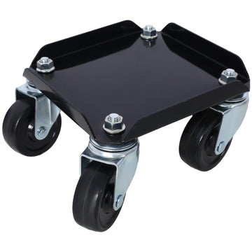 3Pack 1500lb Capacity Steel Wheel Dolly Black V Track 2.5 Inch Swivel Wheels Rubber Pads
