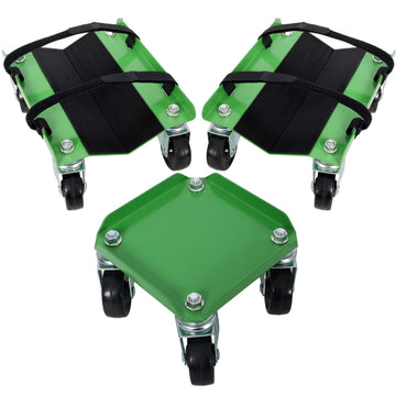 3Pack 1500lb Capacity Steel Wheel Dolly Green V Track 2.5 Inch Swivel Wheels
