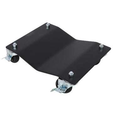 2Pack 2500lbs Capacity Steel Wheel Dolly Black Tire Skates with Brakes Professional Grade
