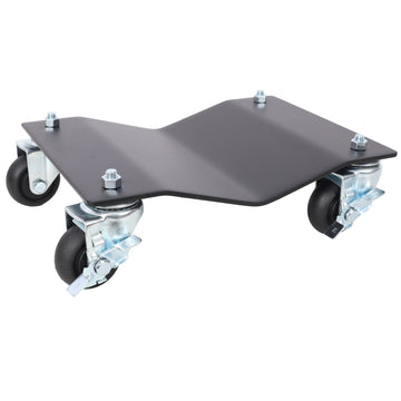 2Pack 2500lbs Capacity Steel Wheel Dolly Black Tire Skates with Brakes Professional Grade