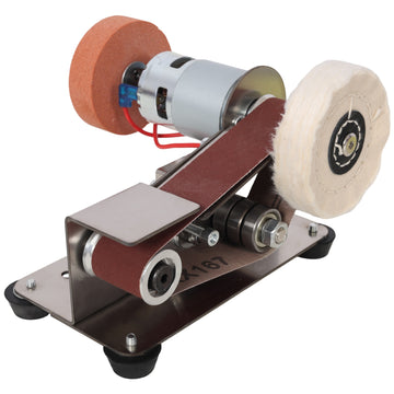 96W Electric Mini Belt Sander Kit 7 Speed Adjustable Power Polisher DIY Polishing Grinding Tool