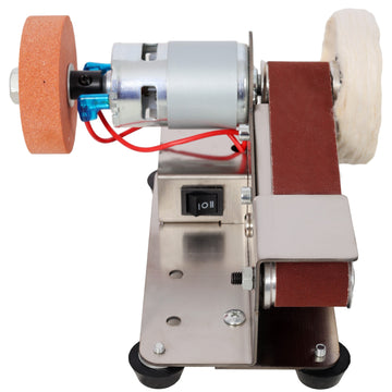 96W Electric Mini Belt Sander Kit 7 Speed Adjustable Power Polisher DIY Polishing Grinding Tool