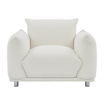Accent Chair Single Sofa 42"W Sherpa Accent Chair for Bedroom Living room Apartment, White