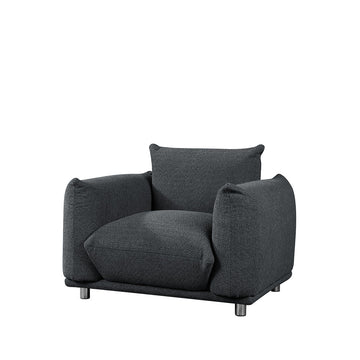 Sherpa Accent Chair Single Sofa 42"W Accent Chair for Bedroom Living room Apartment, Black